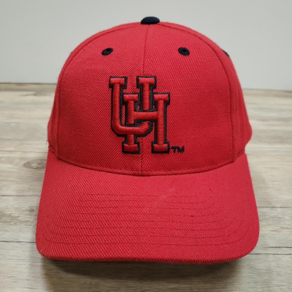 Vintage Houston Cougars Hat Cap Snap Back One Size Red NCAA Mens Logo Athletic